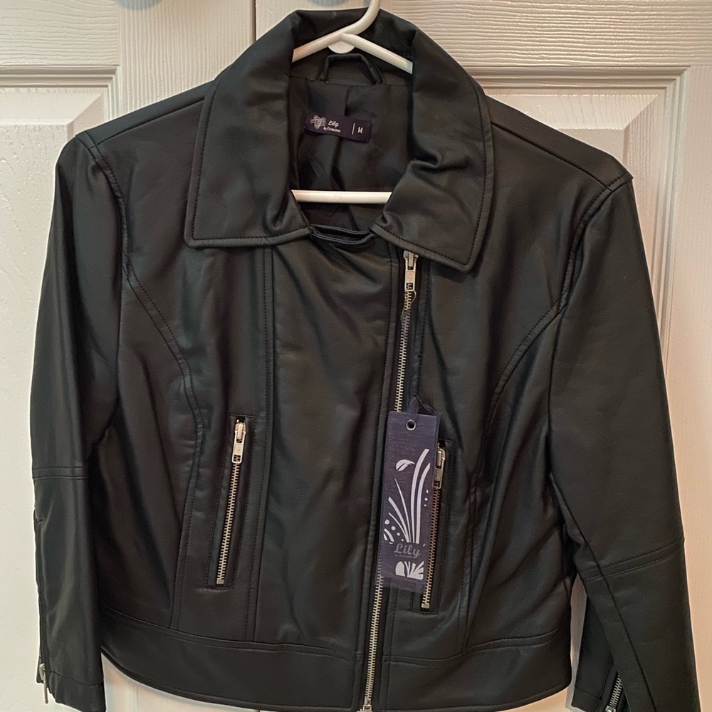 NWT Lily by Firmiana faux. Leather jacket.
